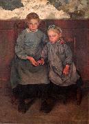 Leon Frederic Two Walloon Country Girls Spain oil painting artist